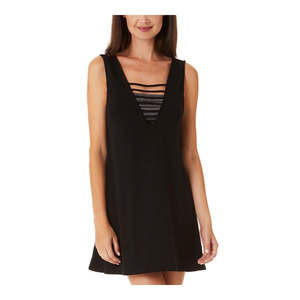 Salt + Cove Juniors Solid Strappy Swim Cover-up Dress, Size Large